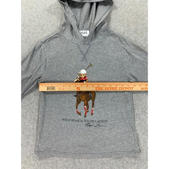 Polar Bear By Ralph Lauren Cotton Hoodie Tee Shirt (Boy's Medium) Gray - Picture 7 of 12